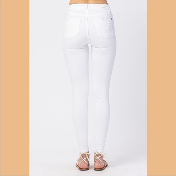 Judy Blue Mid-Rise Skinny Destroyed Jeans 82280 - Picture 3 of 10